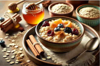 Honey-Cinnamon Oatmeal with Dried Fruit